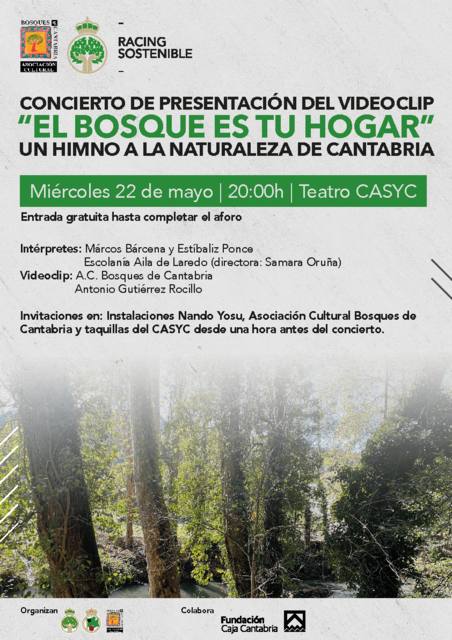 Concierto de presentación del videoclip "El Bosque es Tu Hogar", un himno a la naturaleza de Cantabria