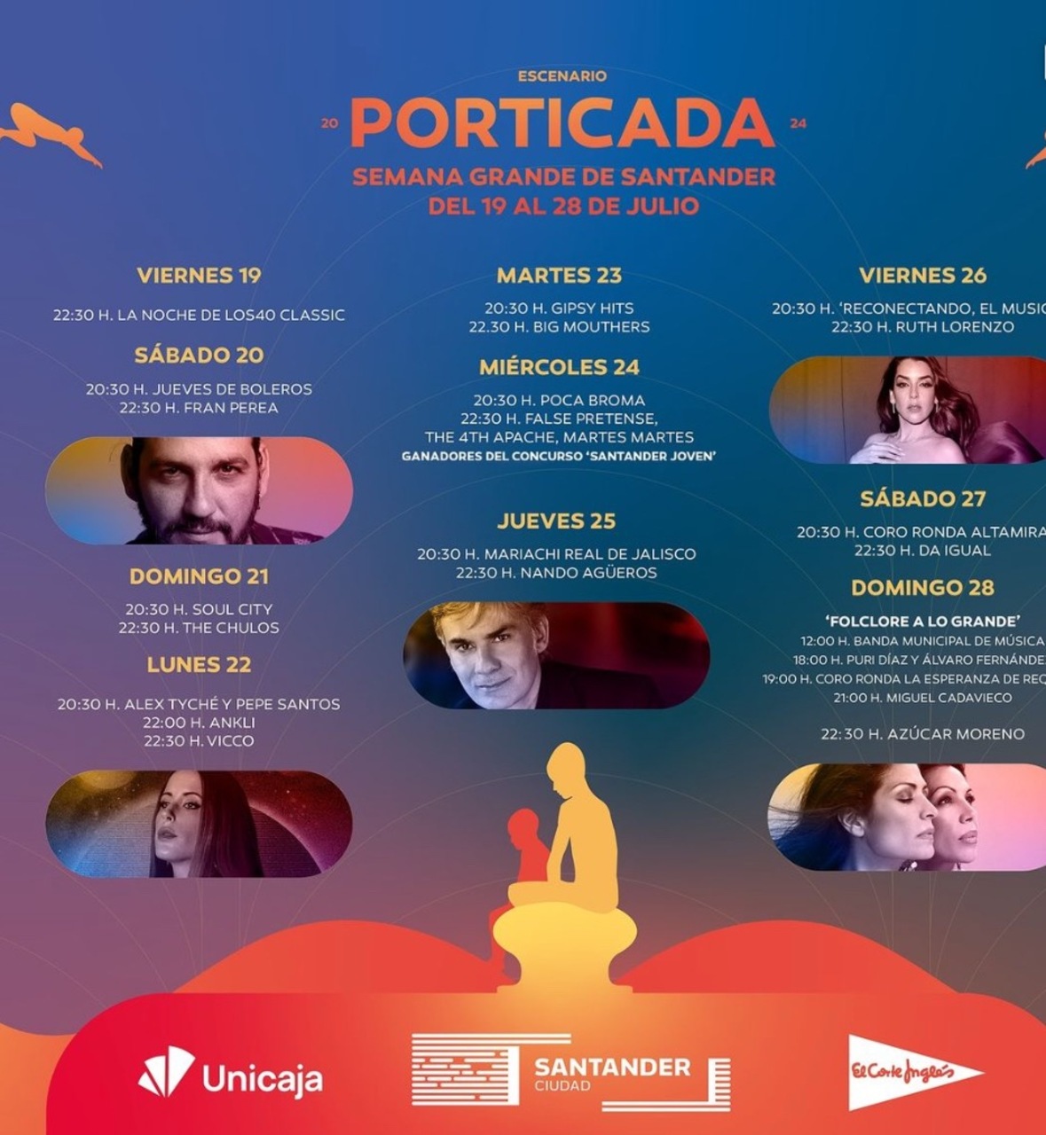 Escenario Porticada: Poca Broma y los ganadores del Concurso Santander Joven