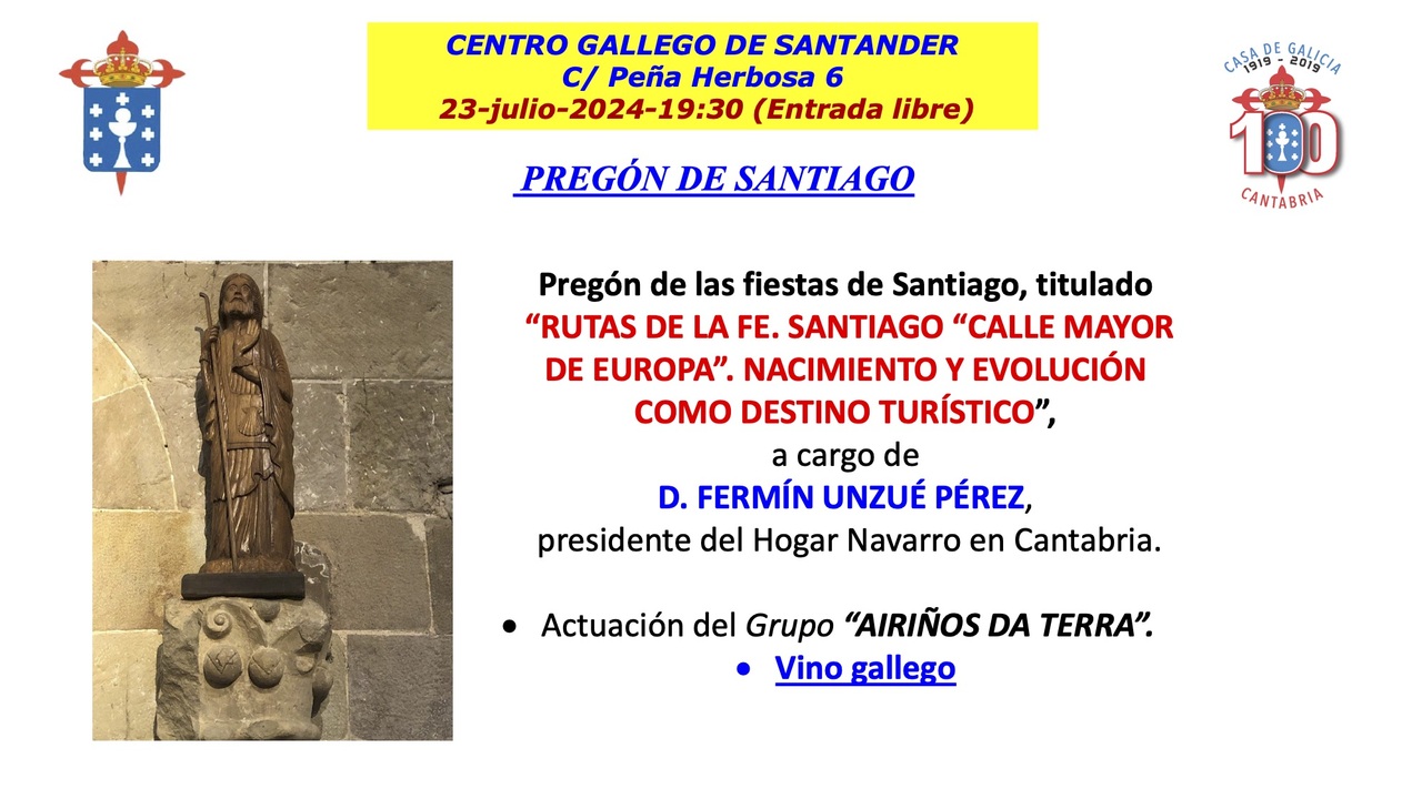 Pregón de Santiago a cargo de Fermín Unzué y visita a la exposición "La ciencia española ante Einstein y la relatividad"