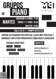 Clase abierta de piano para niños y adultos