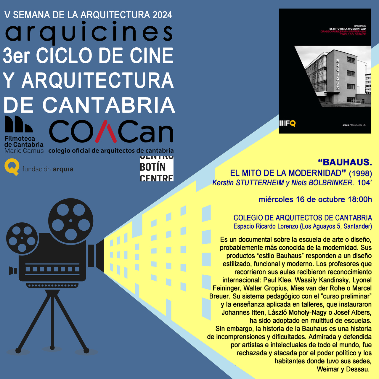 Proyección del documental "Bauhaus: el mito de la modernidad"