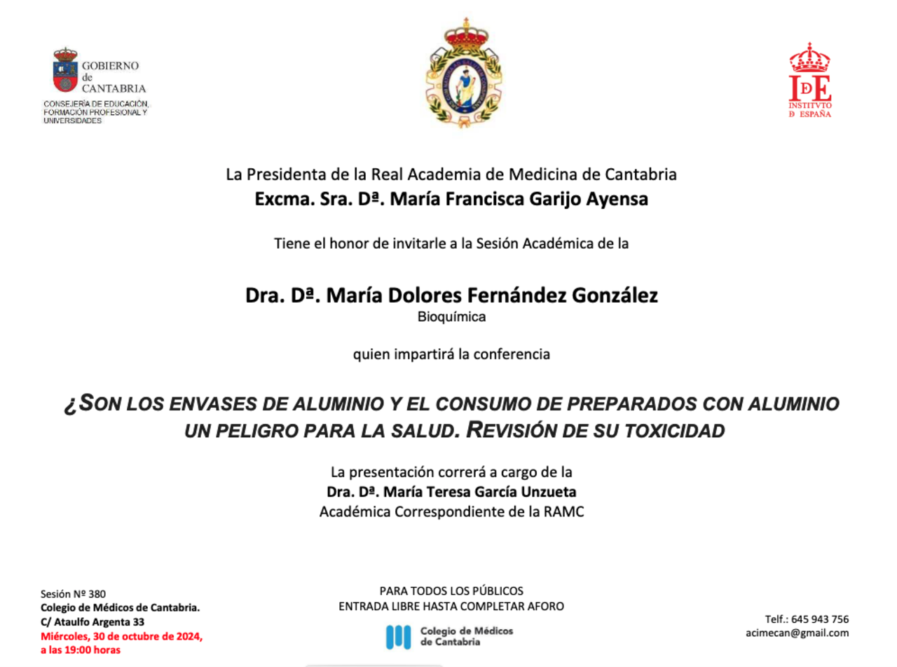 "¿Son los envases de aluminio y el consumo de preparados con aluminio un peligro para la salud?", sesión académica