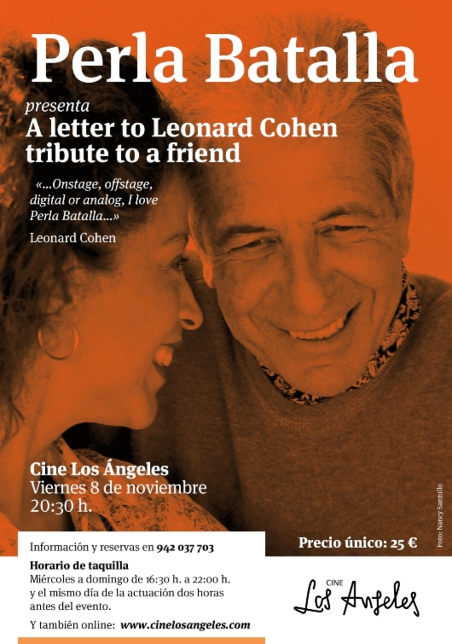 Perla Batalla presenta en directo "A letter to Leonard Cohen. Tribute to a friend"