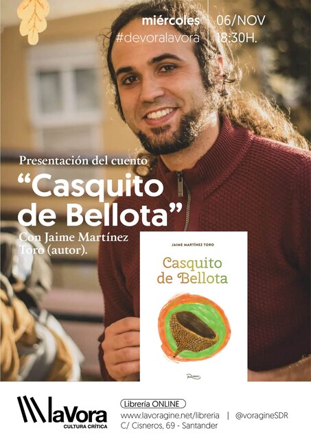 Presentación del cuento "Casquito de Bellota". con su autor