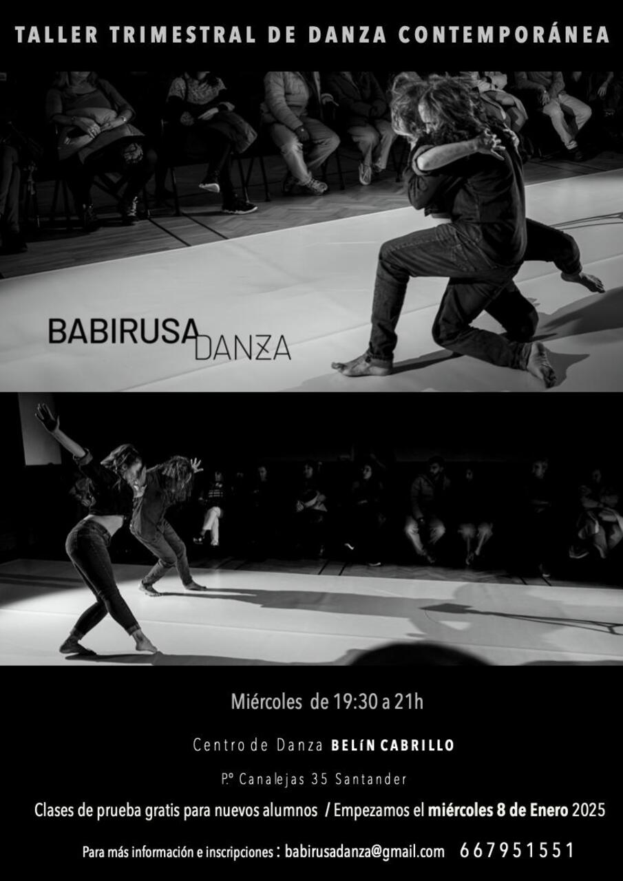 Clase gratuita de prueba del taller trimestral de danza contemporánea con Babirusa Danza