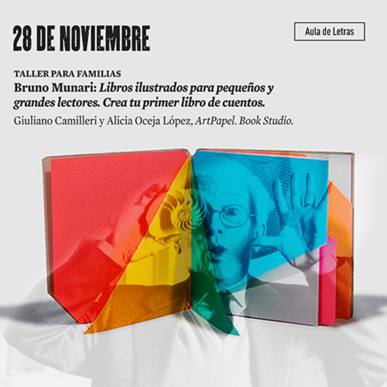 Taller para familias  "Bruno Munari: Libros ilustrados para pequeños y grandes lectores. Crea tu primer libro de cuentos"