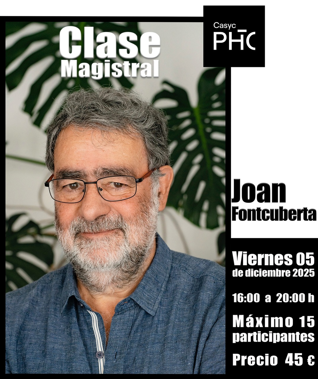 Clase Magistral con Joan Fontcuberta, “La fotografía, de la alquimia al algoritmo”