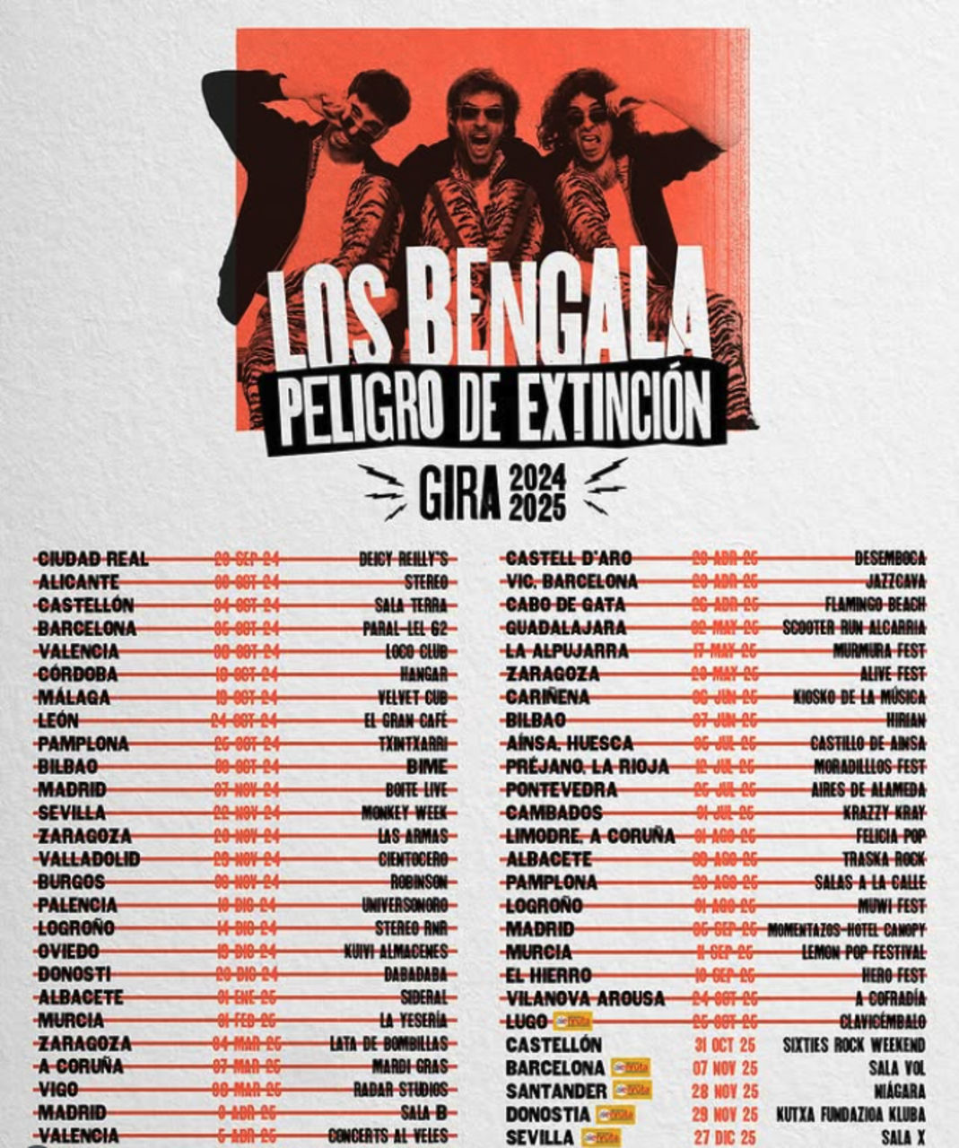 Los Bengala. "Peligro de extinción" Gira 2024/25