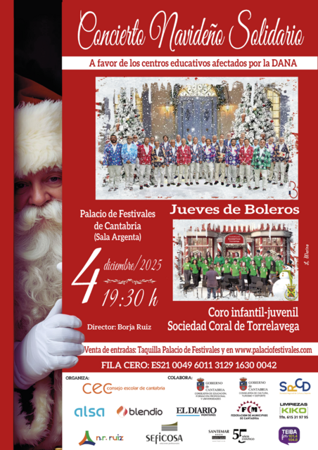 Concierto Navideño Solidario con Jueves de Boleros y el Coro infantil-juvenil Sociedad Coral de Torrelavega