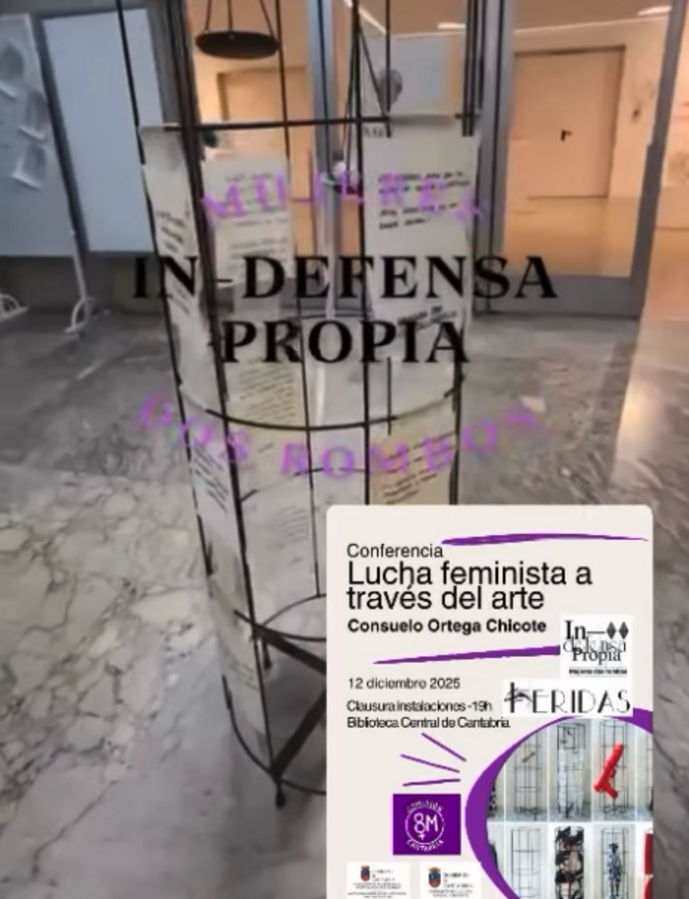 "In-defensa propia" y "Heridas", instalaciones de Mujeres Dos Rombos