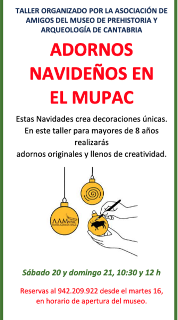 Taller de adornos navideños en el MUPAC