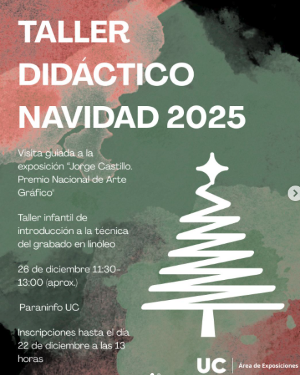 Taller infantil de estampación navideña