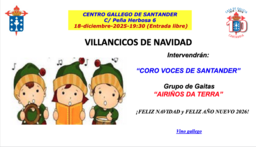Villancicos de Navidad en el Centro Gallego