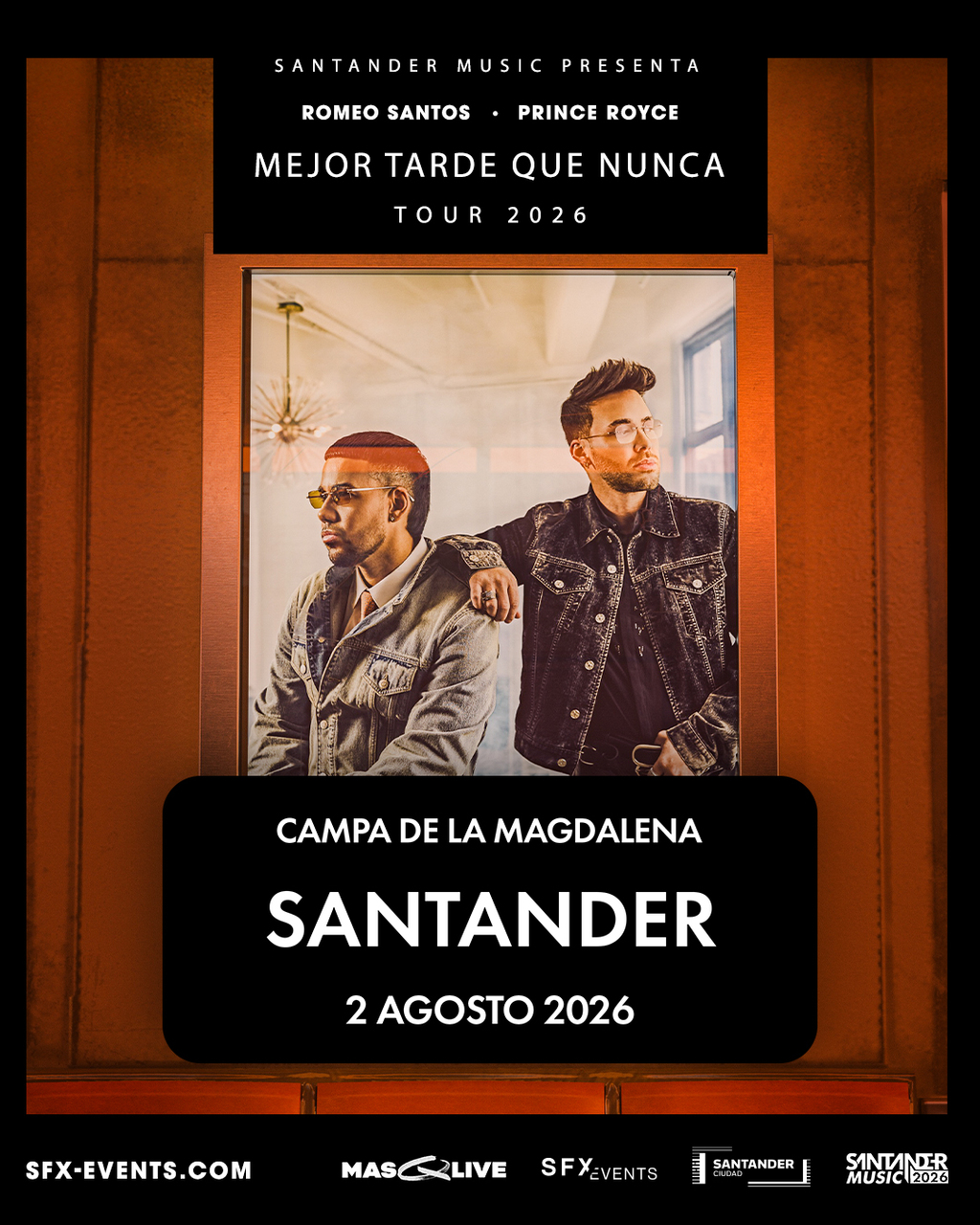 Romeo Santos y Prince Royce. Mejor tarde que nunca Tour 2026