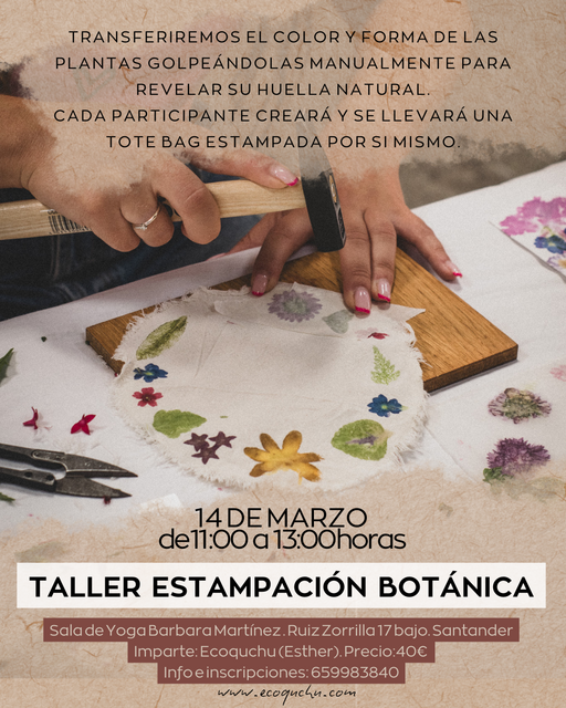 Taller de estampación botánica