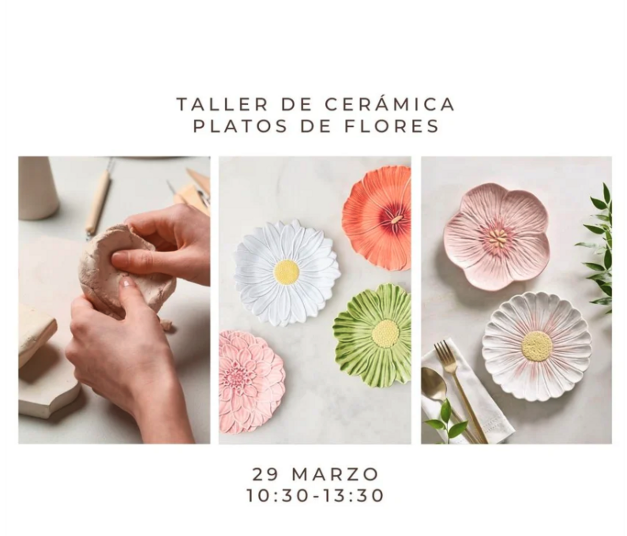 Taller de cerámica: Platos de flores