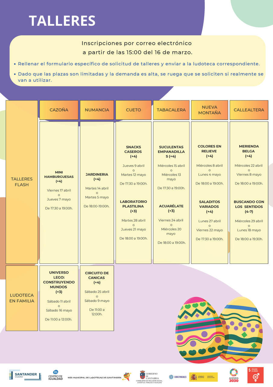 Talleres creativos en las ludotecas municipales