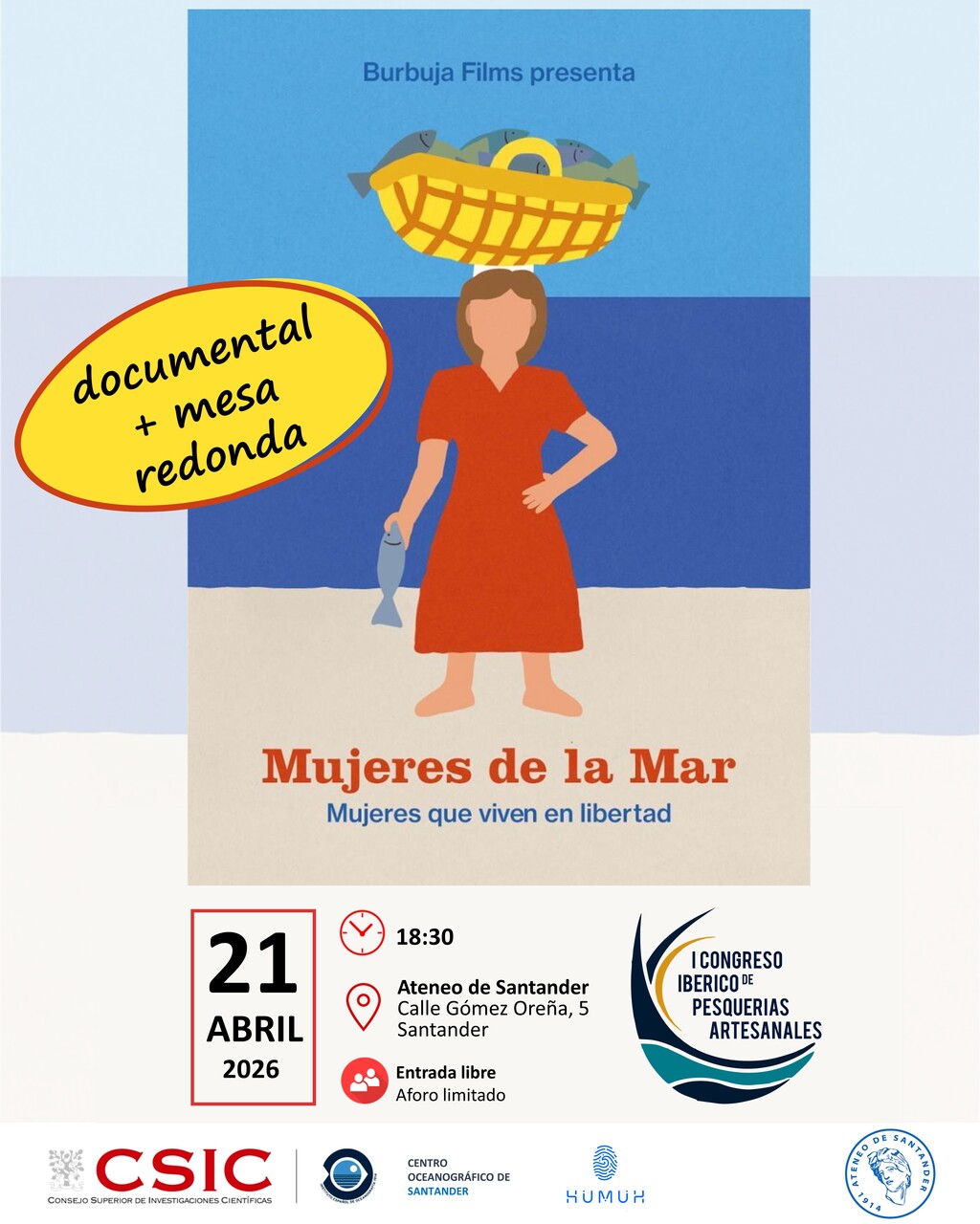 Proyección del documental "Mujeres de la Mar" y mesa redonda