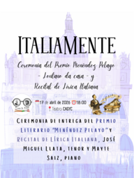Ceremonia de entrega del Premio Literario Menéndez Pelayo & Recital de Lírica Italiana
