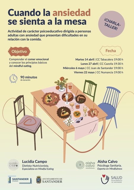 "Cuando la ansiedad se sienta a la mesa", actividad psicoeducativa