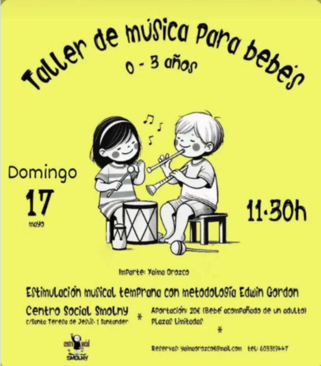 Taller de música para bebés de 0 a 3 años