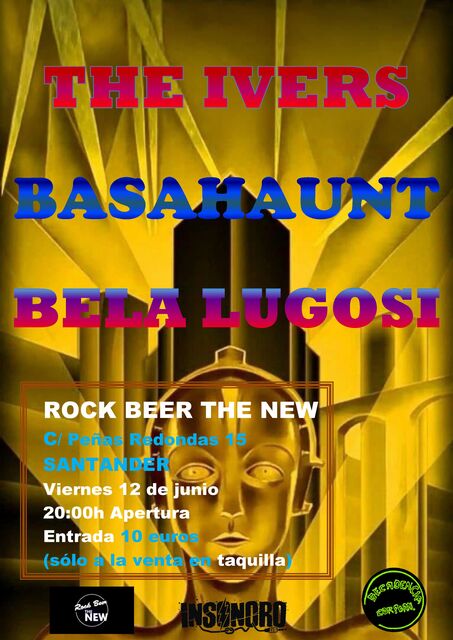Conciertos de las bandas Bela Lugosi, Basahaunt y The Ivers