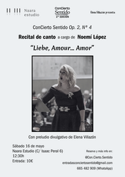 ConCierto Sentido: "Liebe, Amour…Amor", recital de canto con Noemí López