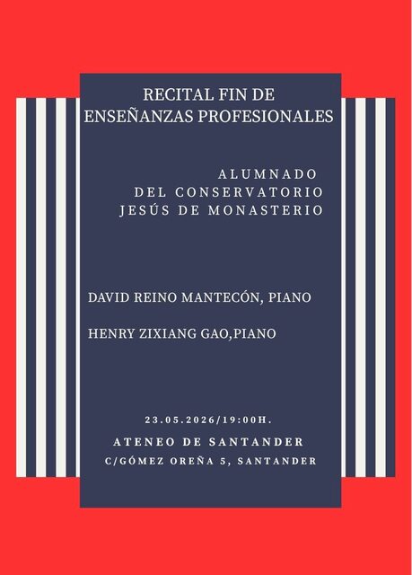Concierto de alumnos del Conservatorio Jesús de Monasterio: Henry Zixiang y David Reino