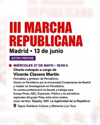 "España, 1931. La legitimidad de la República", charla-coloquio con Vicente Clavero