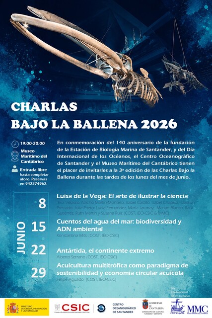 Charlas Bajo la Ballena: "Cuentos del agua del mar: biodiversidad y ADN ambiental"