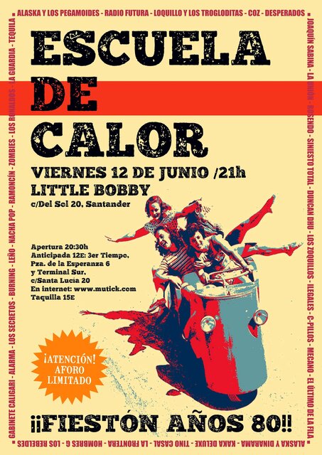 Fiesta Años 80 con Escuela de Calor