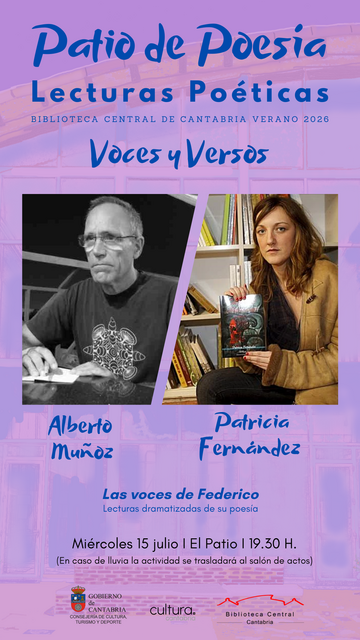 Patio de Poesía 2026: Alberto Muñoz y Patricia Fernández