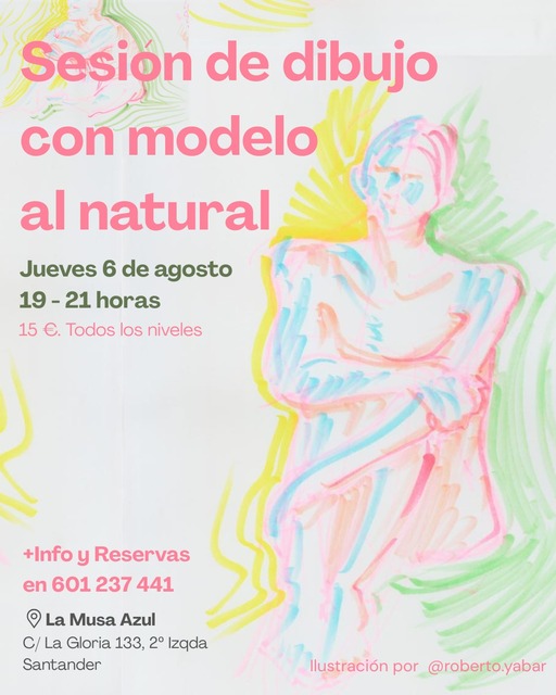 Sesión de dibujo con modelo al natural
