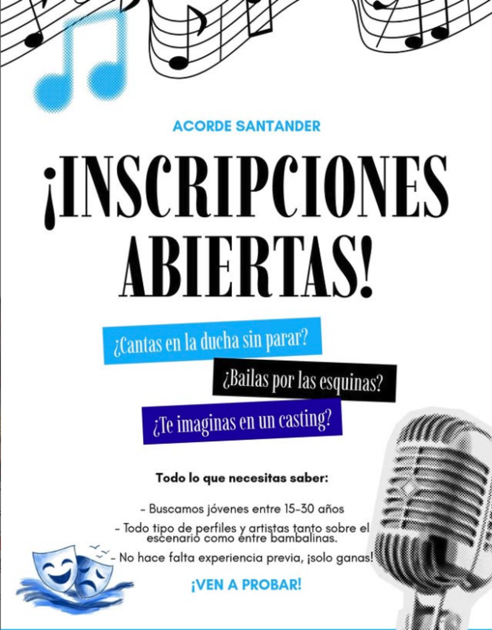 Inscripciones abiertas para el proyecto musical de Acorde Santander