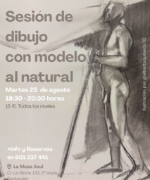 Sesión de dibujo con modelo al natural