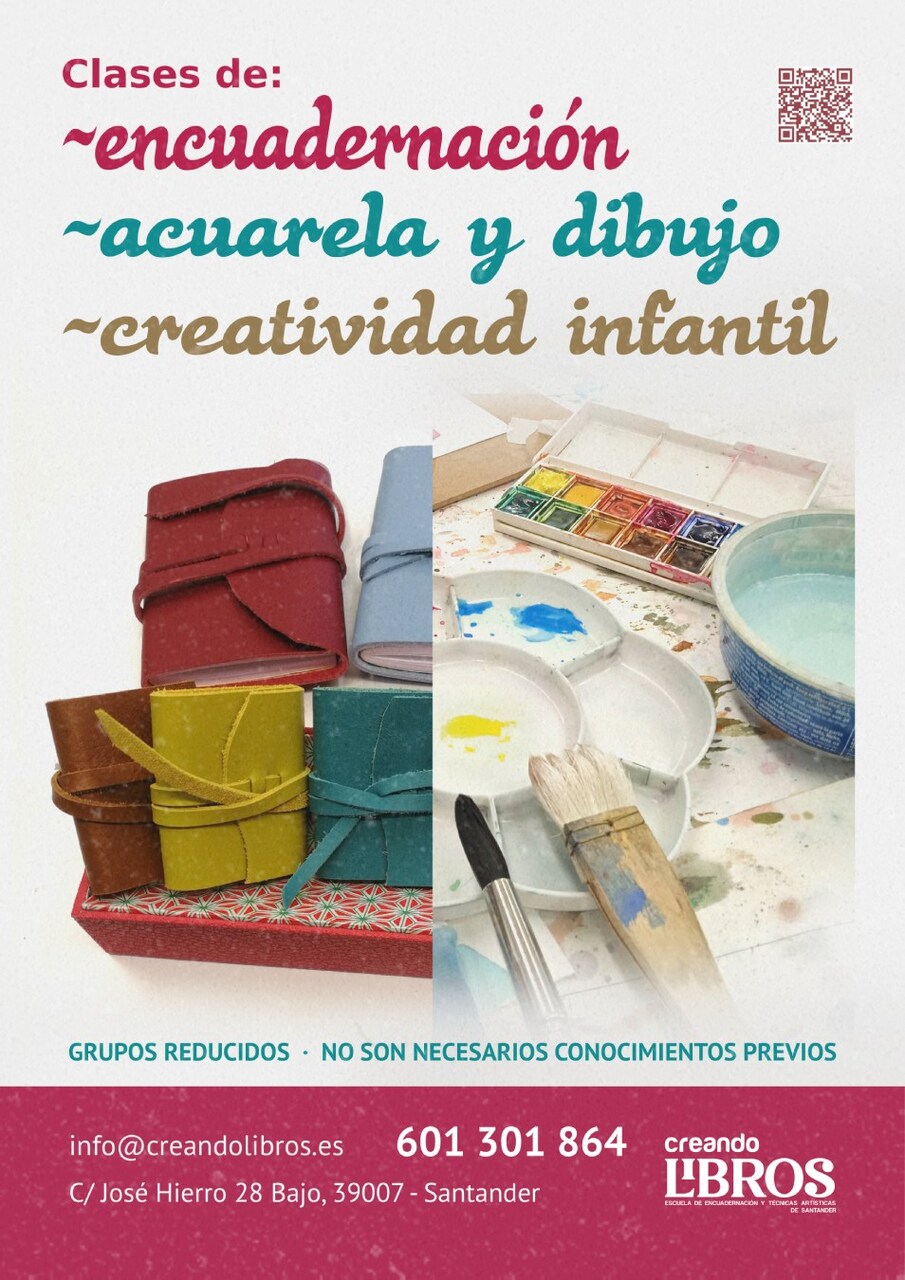 Clases de encuadernación, acuarela y creatividad en Creando Libros