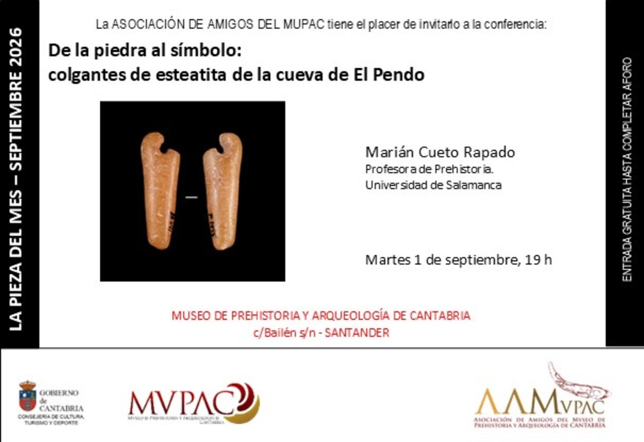 La pieza del mes: "De la piedra al símbolo: colgantes de esteatita de la cueva de El Pendo"