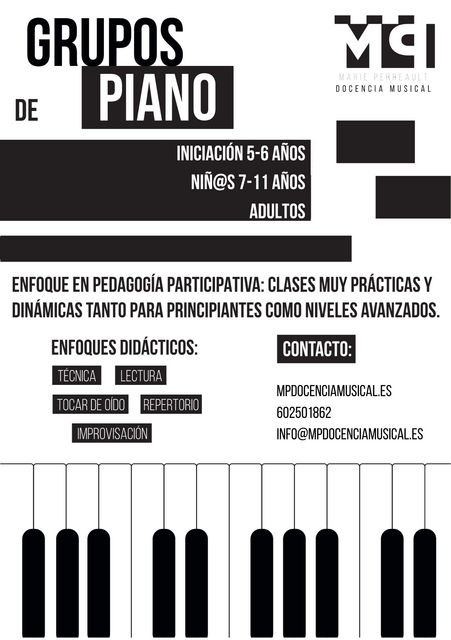 Piano grupal: aprende disfrutando y tocando en equipo