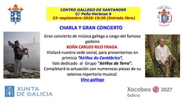 Charla y concierto: Xoán Carlos Rilo Fraga