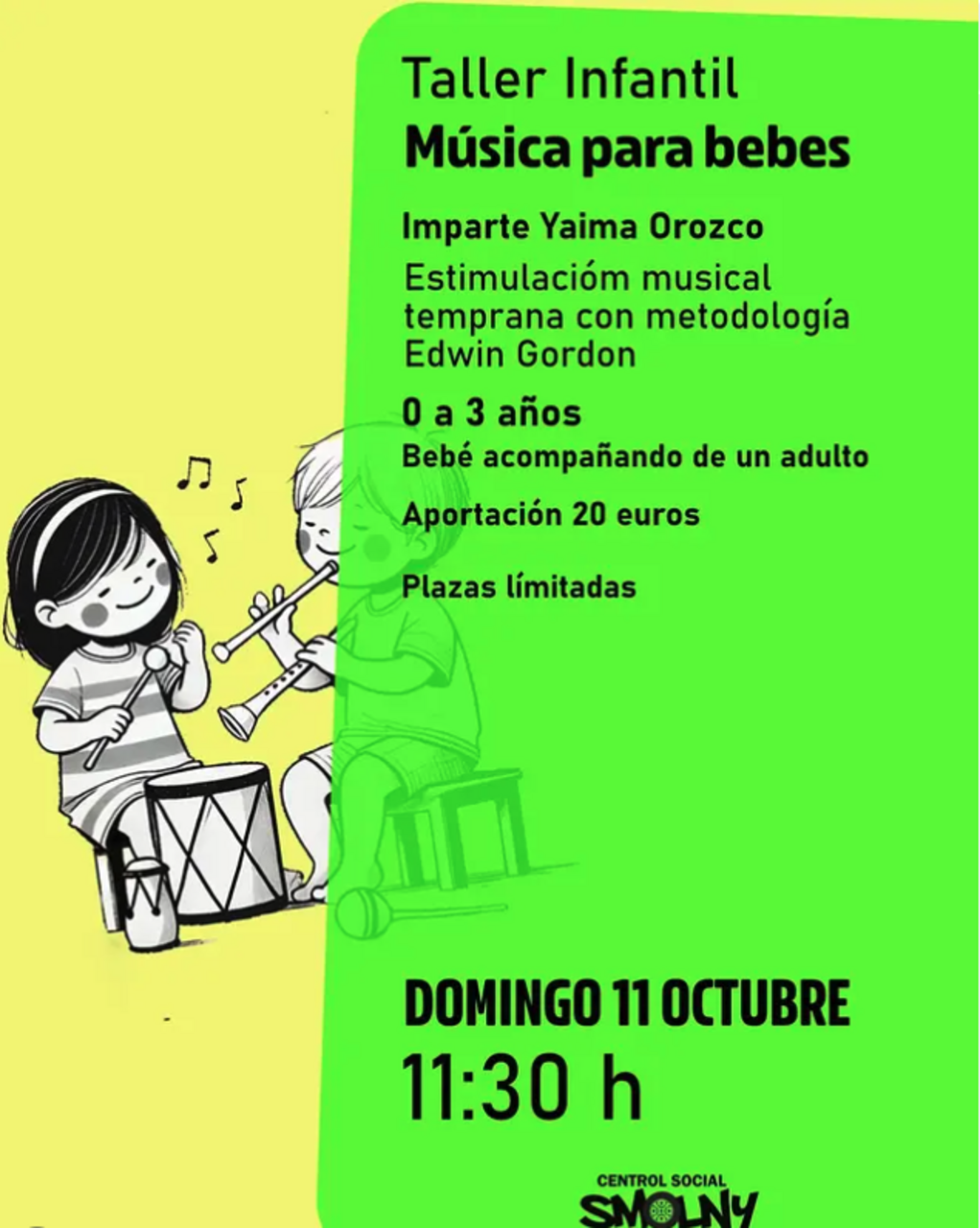 Taller infantil: Música para bebes (0 a 3 años) 