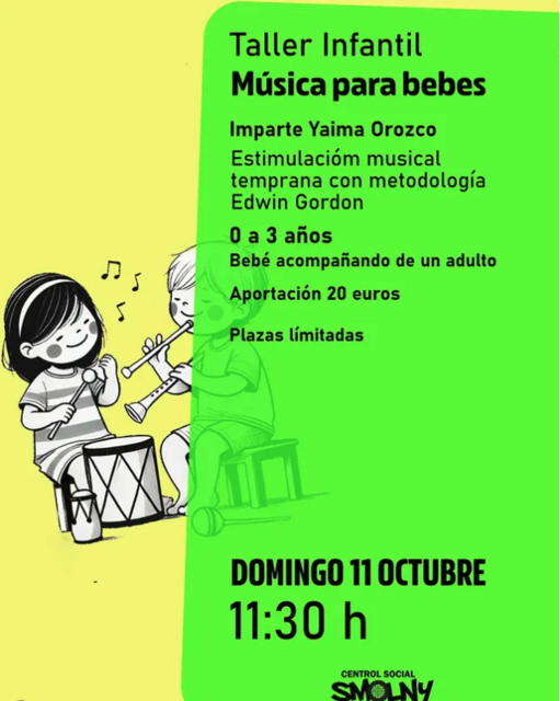 Taller infantil: Música para bebes (0 a 3 años) 
