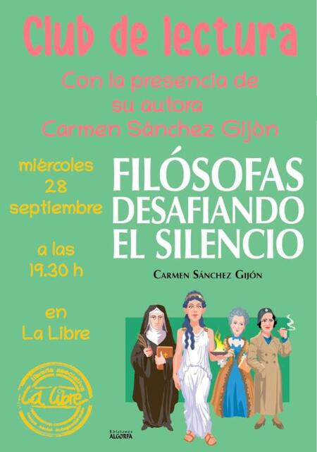 Club de lectura en torno al libro "Filósofas desafiando el silencio", con su autora