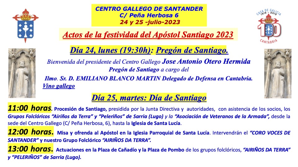 El Centro Gallego celebra las fiestas de Santiago Santander Creativa