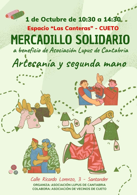 Mercadillo solidario a beneficio de la Asociación Lupus de Cantabria