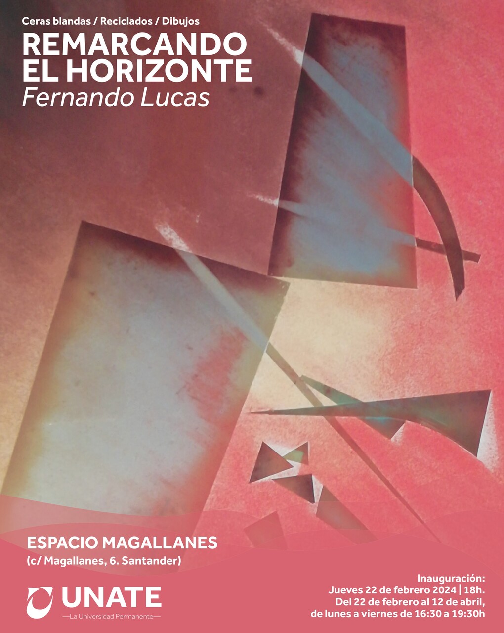 "Remarcando el horizonte", ceras blandas, reciclados y dibujos de Fernando Lucas Rodríguez