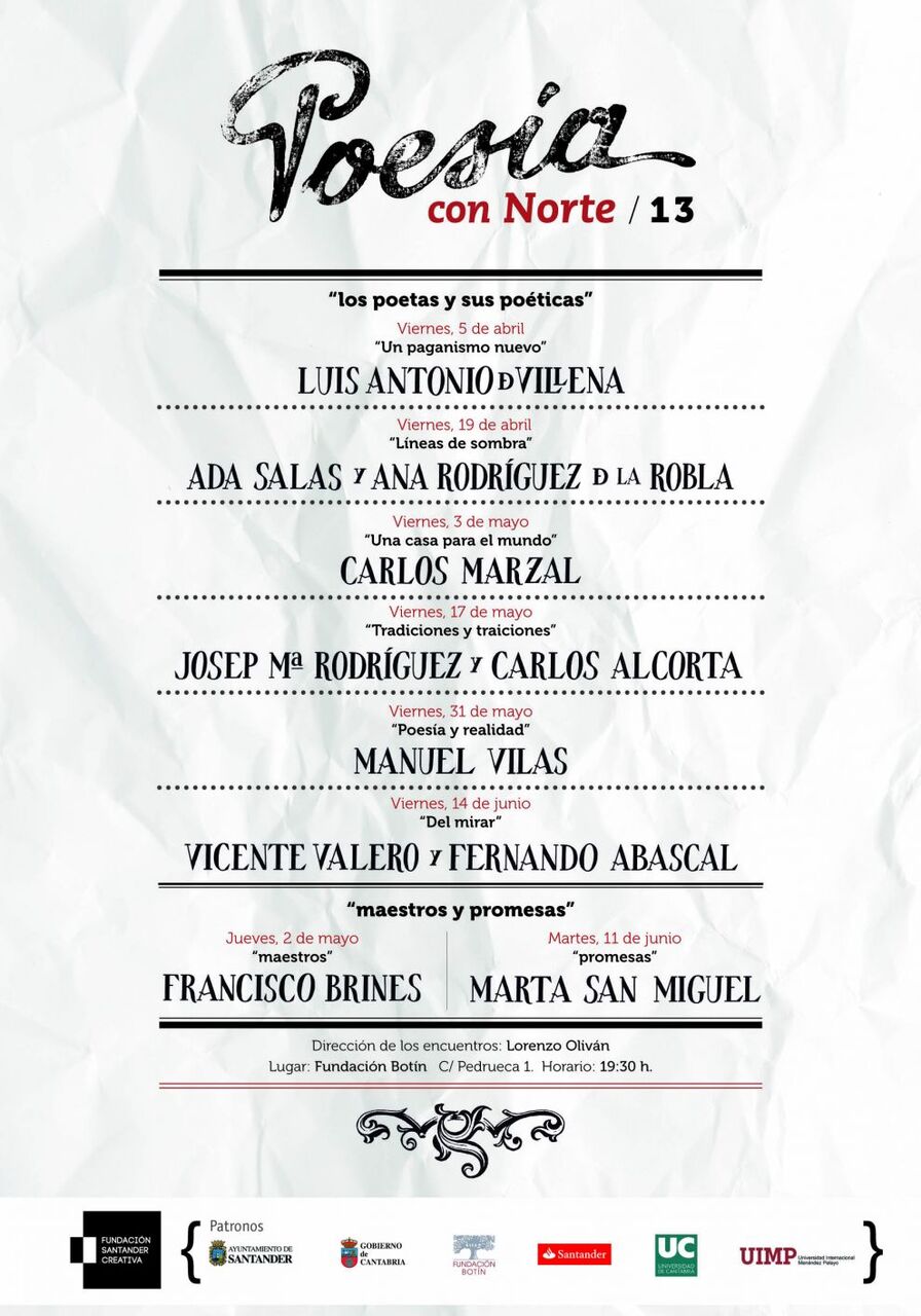 Poesía con Norte 2013: ocho recitales para conocer las claves de la poesía actual