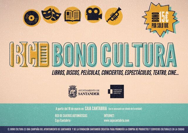 El Bono Cultura, disponible en la red de cajeros de Caja Cantabria 