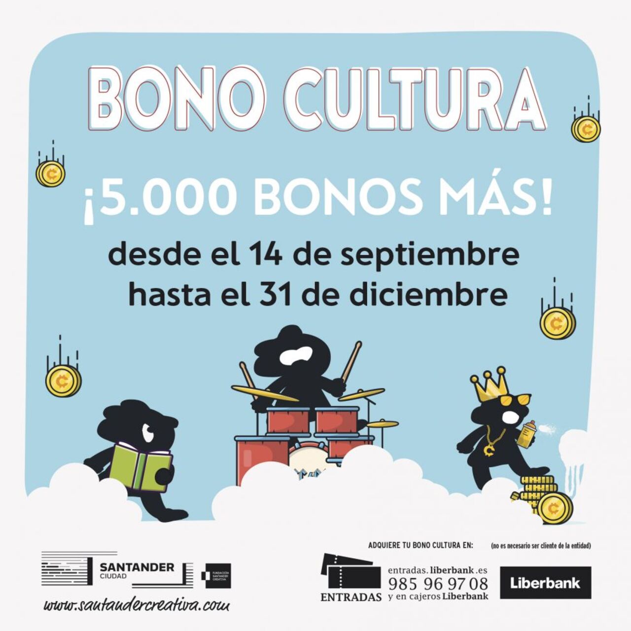 La campaña "Bono Cultura 2020" pone de nuevo a la venta 5.000 bonos e incorpora tres espacios